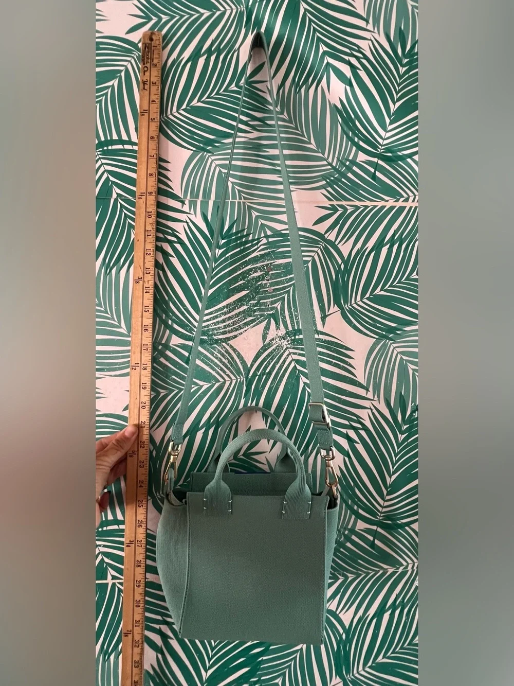 Rothy’s Original Mini Bag in Juniper Green NWOT Gold brushed hardware crossbody
